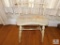Antique Wood Stool Chair White Chippy Paint