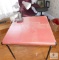 Vintage Folding Card Table & Dual Head Flexible Table Lamp