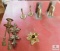 Lot Brass Candle Holders, Wall Sconce, and Horse Head Bookends