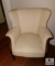 Beige Upholstered Wingback Occasional Chair
