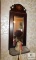 Lot 2 Candle Wall Sconces & Vintage Wood Framed Mirror w/ Shelf