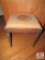 Antique Wood Leg Vinyl Top Stool