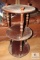 3 Tier Round Wood Shelf 3 Spindles Table or Plant Rack