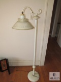 Vintage White Metal Floor Lamp with metal Shade