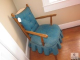 Wood Spindle Arm Chair w/ Cushions