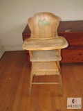 Vintage Wood Baby Highchair