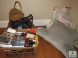 Lot Stationary Supplies, Books, Baskets, Linens, +