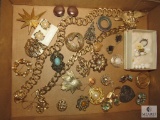 Lot of Vintage Costume Jewelry - Pins Brooches Earrings +