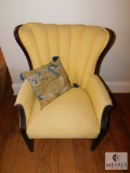 Wingback Vintage Wood Leg Occasional Chair