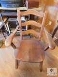 Vintage Wood Arm Chair Ladder Back