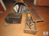 Lot Patrolman Scanning Receiver, Camcorder, Lot of CD's, and Vintage Wood Box