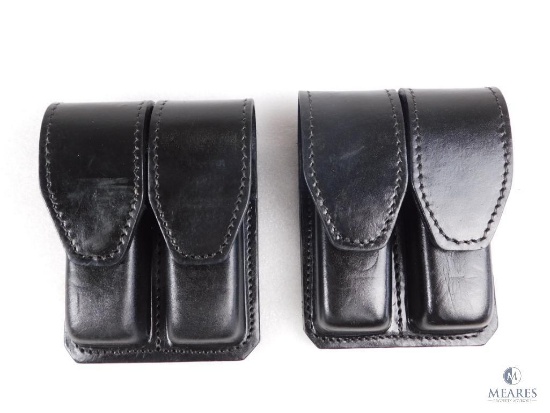 2 New leather Double mag pouches for Glock 17,19,22,23