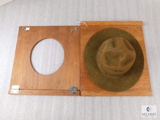 Official BOy Scouts Vintage Hat with Wood Holder