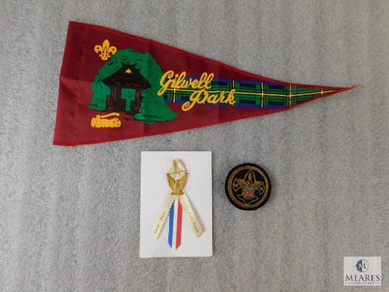 Lot Eagle Scout Ceremony Award, Vintage Filwell Park Pennant & 50's Blazer Bullion