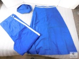 Lot Vintage Girl Scouts Blue Hat, Pants, and Long Skirt