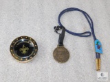 Lot BSA Watch Reward Fob, National Deputy Chief Scout Paperweight, & Southeast Region Bolo Tie