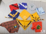 Lot of 10 Boy Scout Neckerchiefs Various Colors and Styles