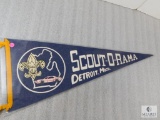 Vintage Boy Scouts Scout-O-Rama Detroit, MI Pennant Banner