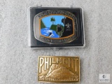 Lot 2 Boy Scout Belt Buckles Philmont Brass & 2013 National Jamboree Staff - New