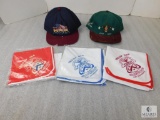 Lot 3 Vintage BSA Fort Leavenworth Neckerchiefs & 2 Ball Caps Hats