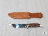 BSA Scout Fixed Blade Knife & Leather Sheath.