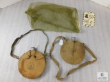 Lot 2 Official Boy Scouts Canteens 1 from 1920's & 1 Nylon Head Net