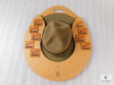 Vintage Cadets of Canada Hat w/ Leather Buckle and Wooden Plaque Holder