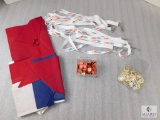 Lot BSA Red, White & Blue Table Drapes, 2010 Lanyards, Reach Pins & I Am Aware Pins