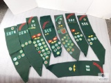 Lot of 8 Vintage Girl Scouts Sash w/ Several Patches