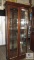 Mirrored Back Display Cabinet 2 Door Wood w/ Glass Shelves & Interior Lighting