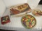 Lot of Tin Trays includes Turkey Platter & New Vintage Oven Roaster Pan w/ Wood Cradle