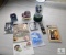 Lot of Elvis Presley Collector Items; Clock, Wall Plate, Postcards, Spoon, Battery Powered Candle +