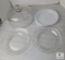 Lot of 3 Pie Plates; 2 Clear Glass, 1 Milk Glass & Clear Glass Cake/Pie Cover
