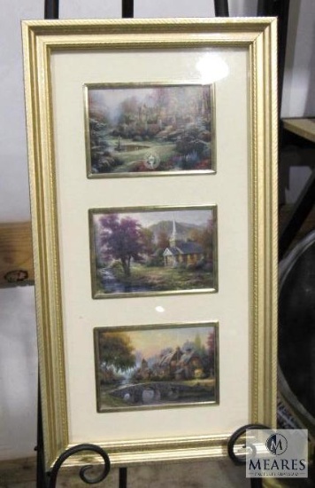 Thomas Kinkade 3 Picture Framed & Matted Print 17.5" x 10"