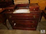 Antique Dresser Dressing Table 3 Drawer Marble Top Piece