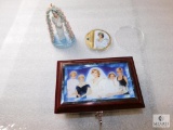 Lot Commemorative Items Diana Princess of Wales Music Box w/ Key, Collector Coin & Figurine