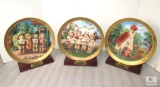 Lot of 3 Hummel Collector Plates w/ Wooden Display Stands