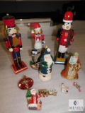 Lot Christmas Nutcrackers, Santa Figurine Decorations, and Ornaments