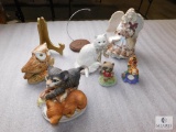 Lot of Porcelain & Ceramic Figurines; Cat, Owl, Disney Tigger, Angel & Racoon