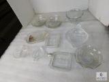 Large lot of Glass Trays & Bowls - Some Cut or Etched