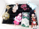 Lot Vintage Christmas Ornaments Includes Danbury Mint Porcelain Dolls