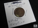 1911 D Wheat Cent Penny VF-20 Very Fine