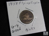 1858 Flying Eagle G-4 Good w/ knicks