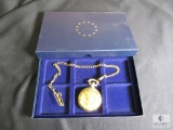 Gold Tone Pocket Watch with Eagle Embellished and Eagle on Face