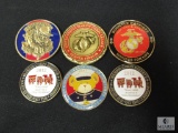 Lot of USMC Marine Corps Collector Tokens Toys for Tots Wounded Warriors +