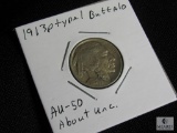 1913 P Type 1 Buffalo Nickel AU-50 About Uncirculated