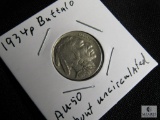 1934 P Buffalo Nickel AU-50 About Uncirculated