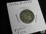 1924 D Buffalo Nickel Partial Date