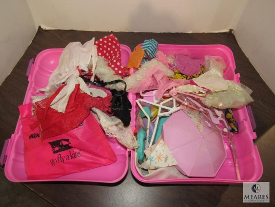 Plastic Case of Barbie Accessories and Clothes