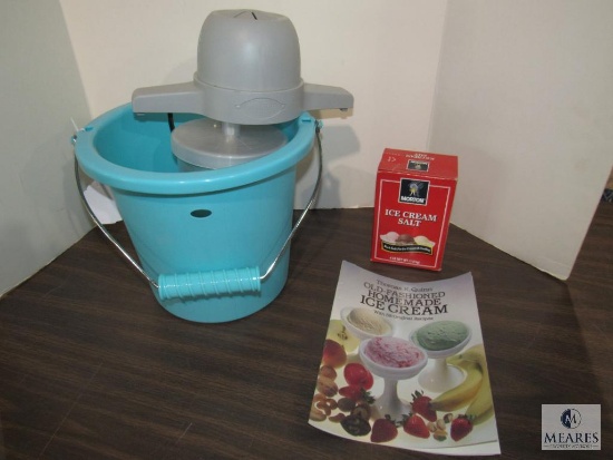 Nostalgia Electrics Homemade Ice Cream Maker w/ Recipe Book and Salt